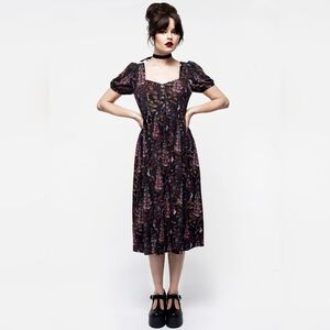 Disturbia Foxglove Button Detail Midi Dress